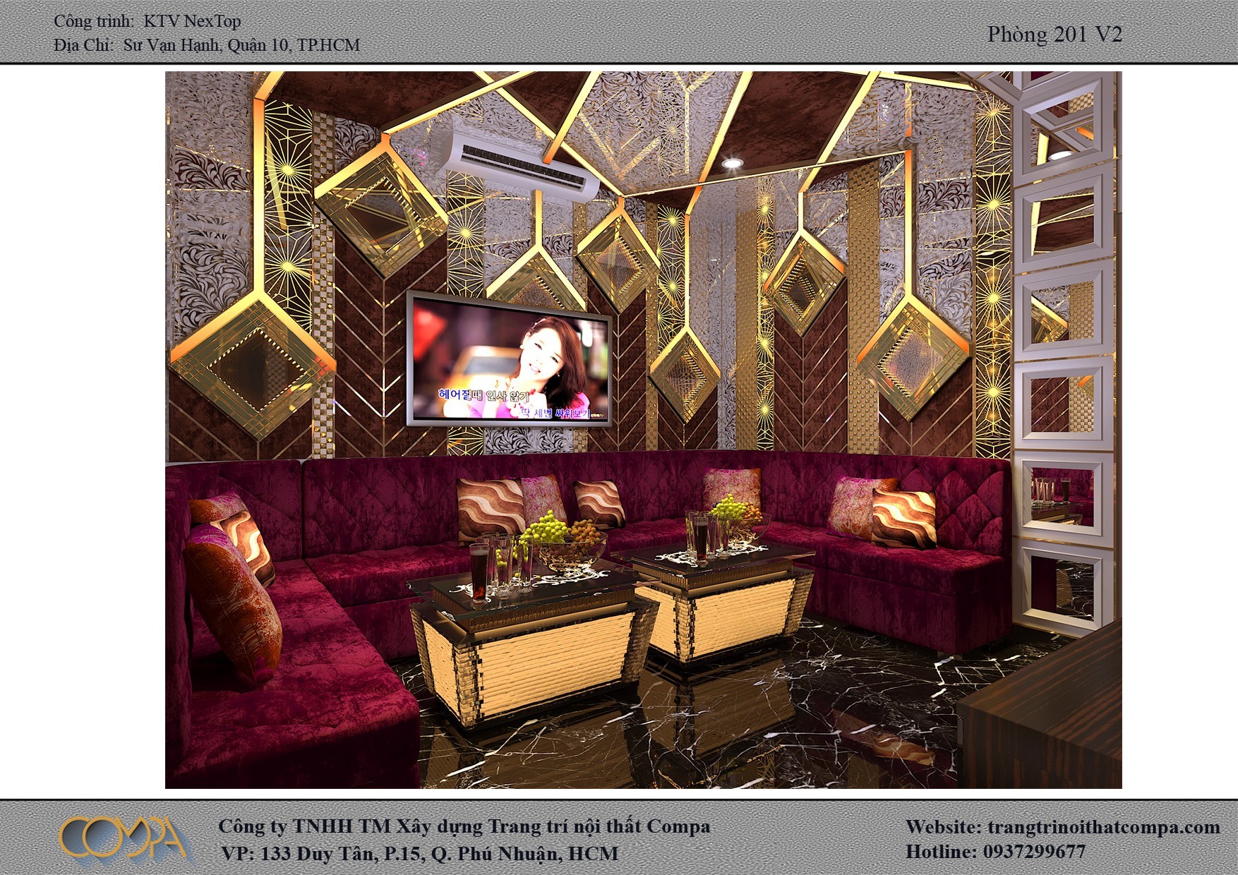 Hình thi công phòng Karaoke gia đình hiện đại Nexttop 4 Hình thi công phòng Karaoke gia đình hiện đại Nexttop 4