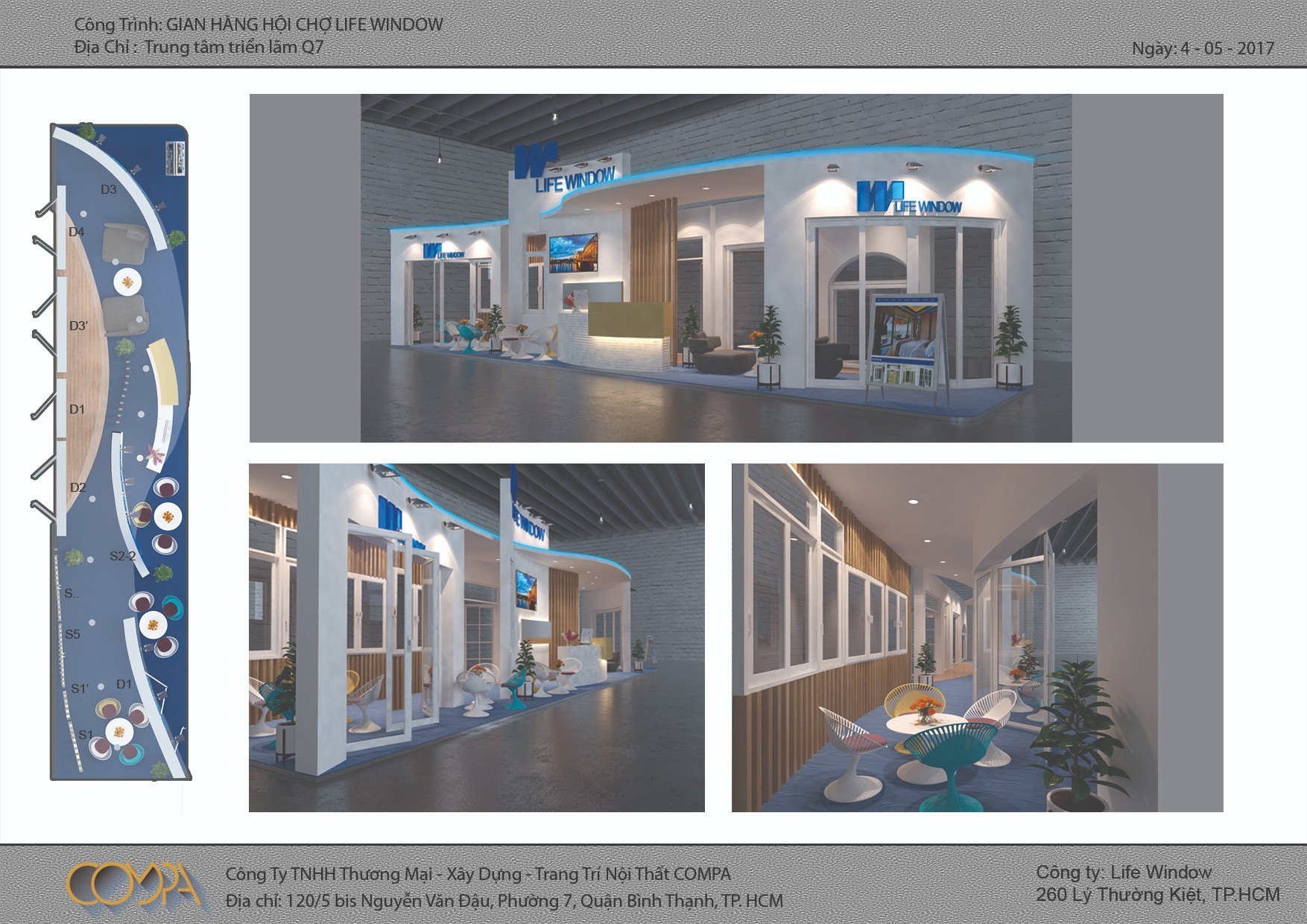 Hình thiết kế gian hàng hội chợ Vietbuild 2 Hình thiết kế gian hàng hội chợ Vietbuild 2