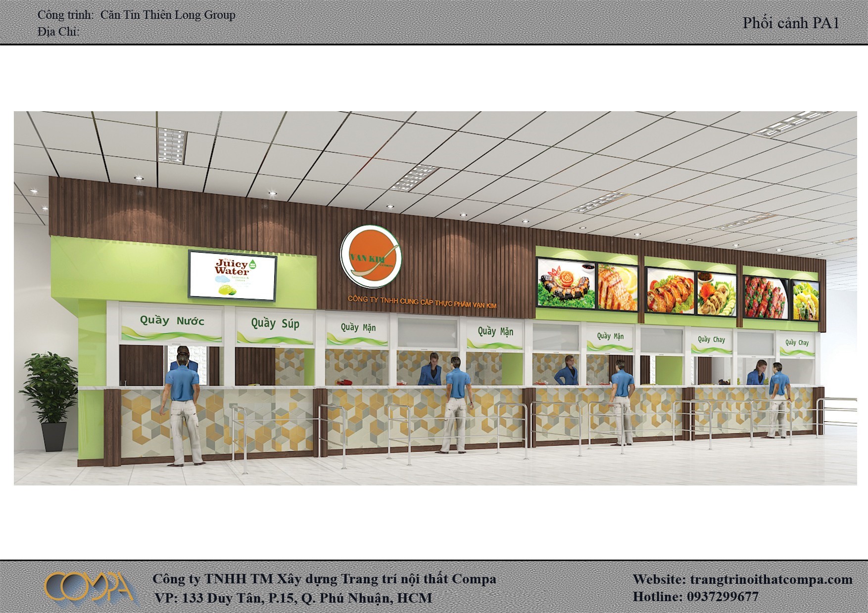 Hình thiết kế nội thất căn tin công ty bút bi Thiên Long 4 Hình thiết kế nội thất căn tin công ty bút bi Thiên Long 4