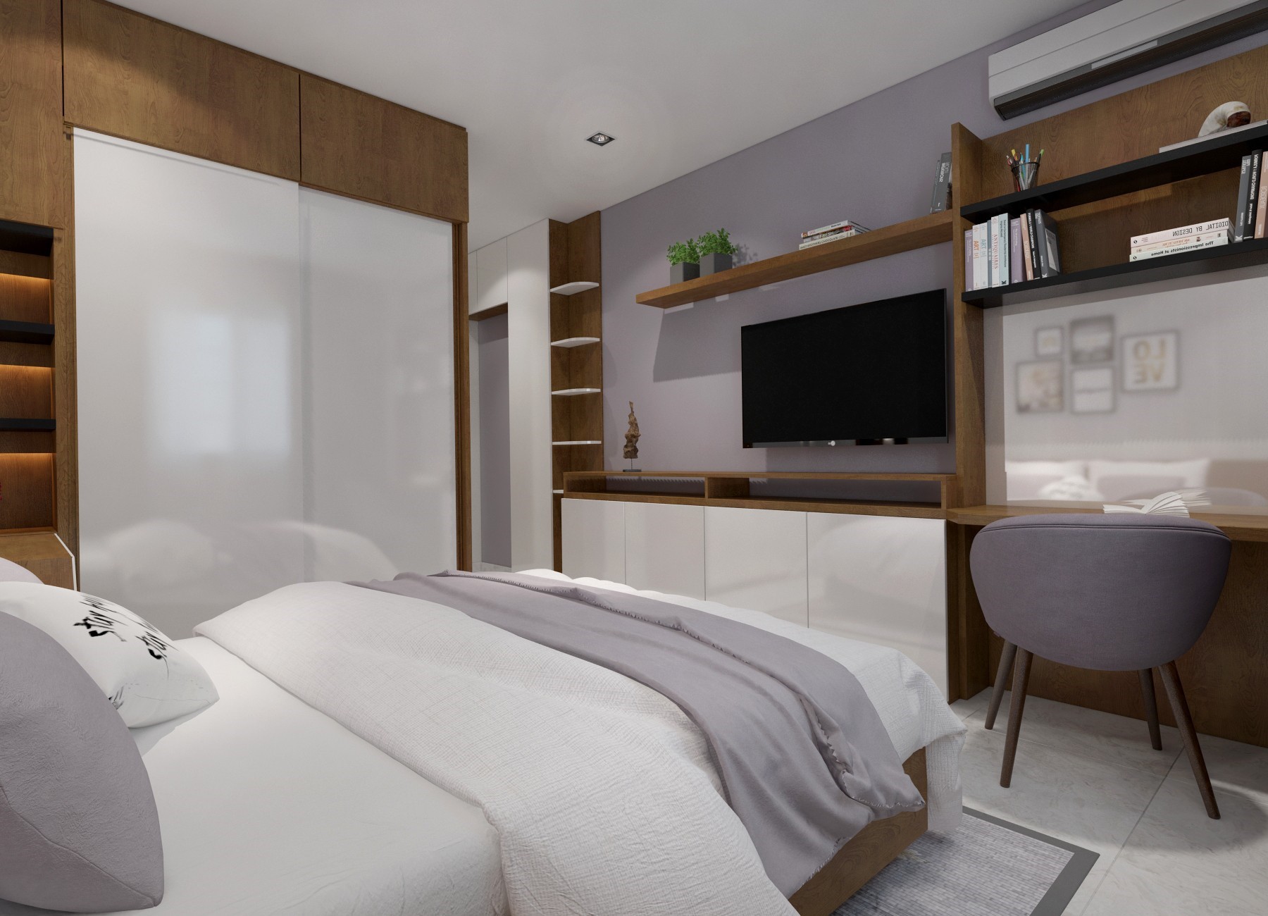 Hình thiết kế nội thất phòng ngủ đẹp chị Thanh Châu 3