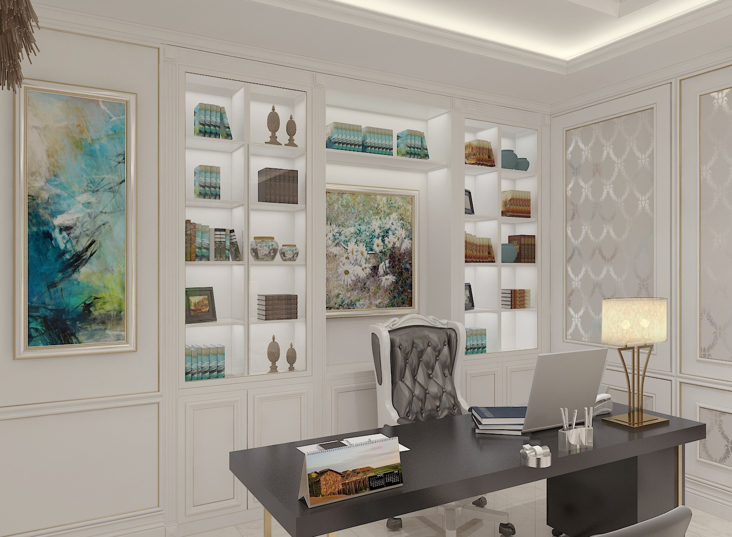 Hình thiết kế nội thất văn phòng phong cách tân cổ điển 2 Hình thiết kế nội thất văn phòng phong cách tân cổ điển 2