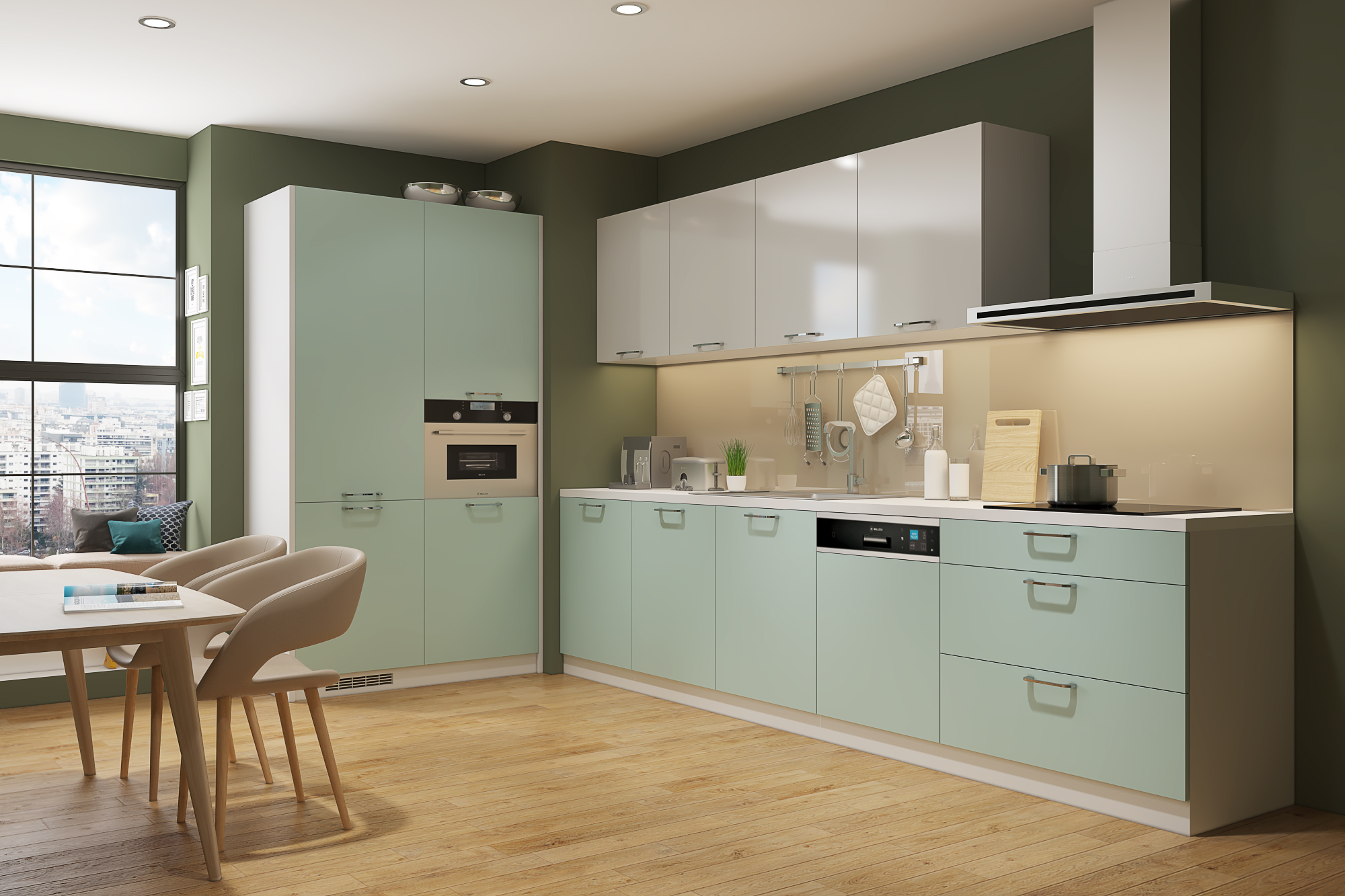 Mẫu tủ bếp gỗ công nghiệp An Cường mẫu 4