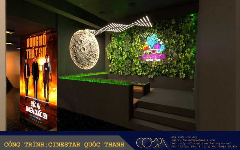 Hình ảnh thực tế nội thất rạp chiếu Cinestar Quốc Thanh