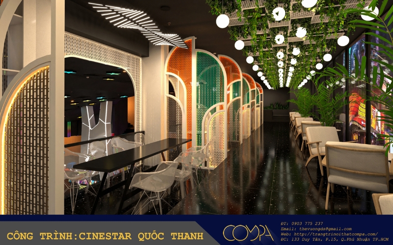 Hình ảnh thực tế nội thất rạp chiếu Cinestar Quốc Thanh