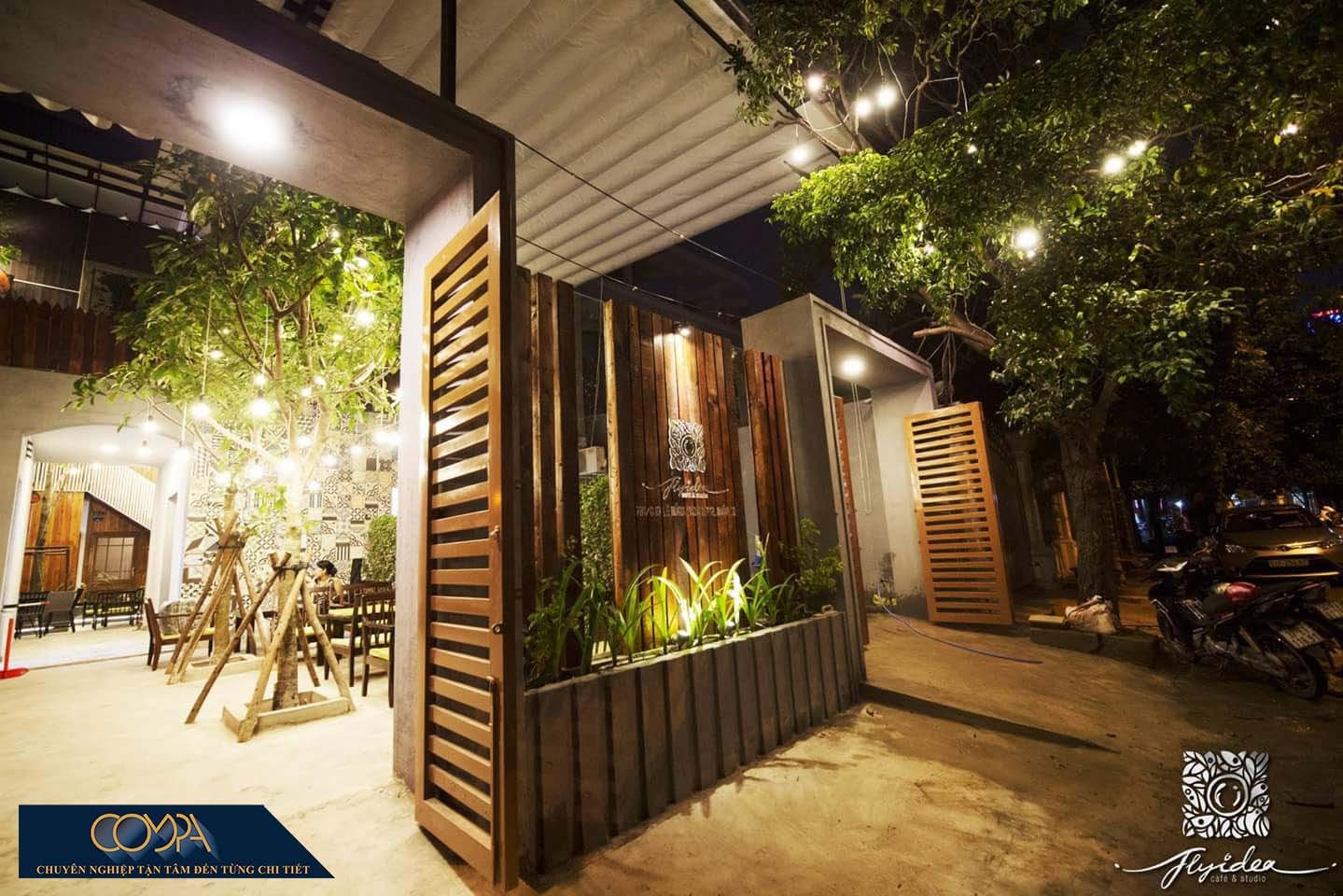 Hình thi công thực tế cafe sân vườn đẹp Hình thi công thực tế cafe sân vườn đẹp