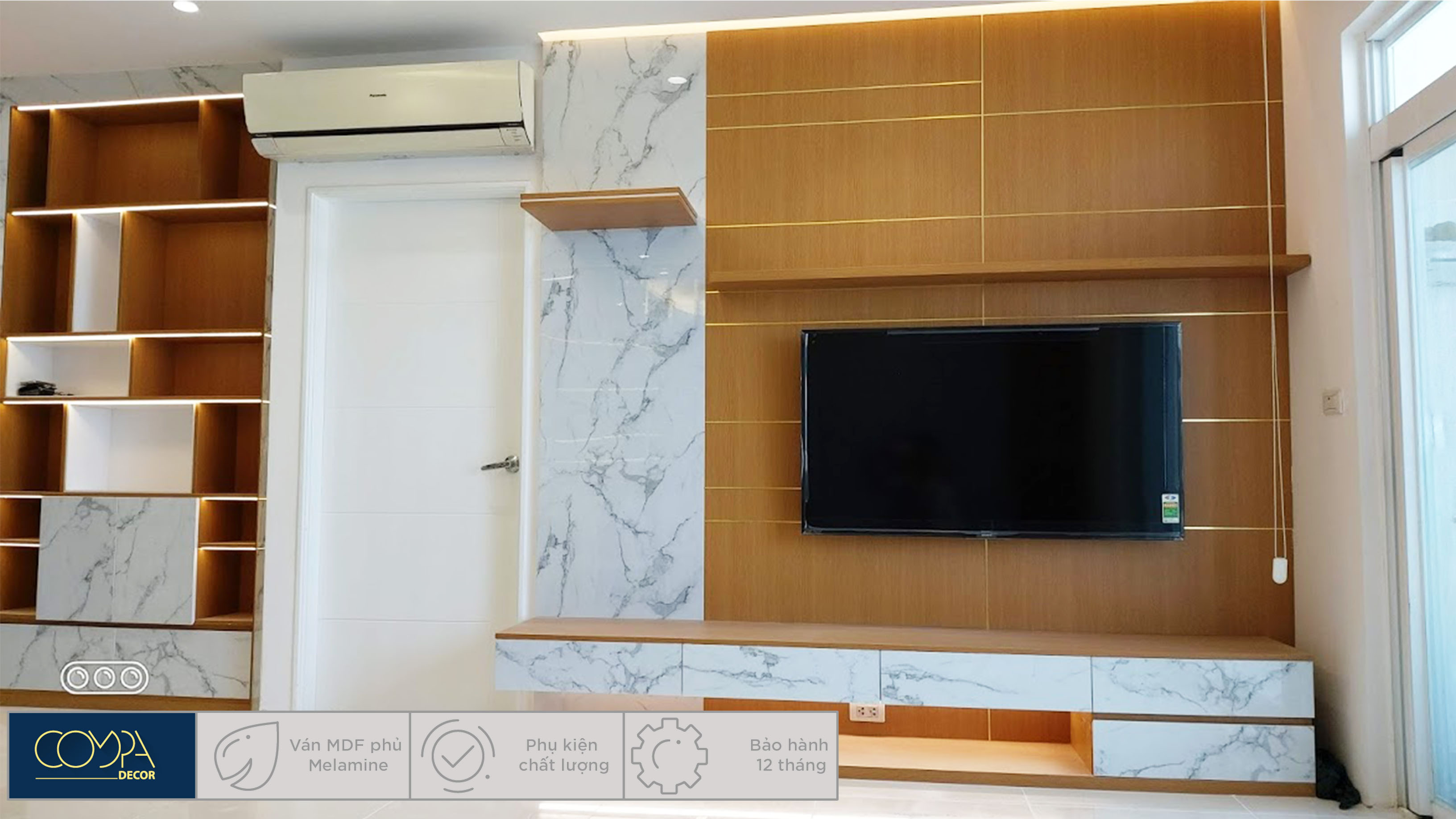 Hình ảnh thi công thực tế nội thất phòng khách căn hộ 90m2 Hình ảnh thi công thực tế nội thất phòng khách căn hộ 90m2