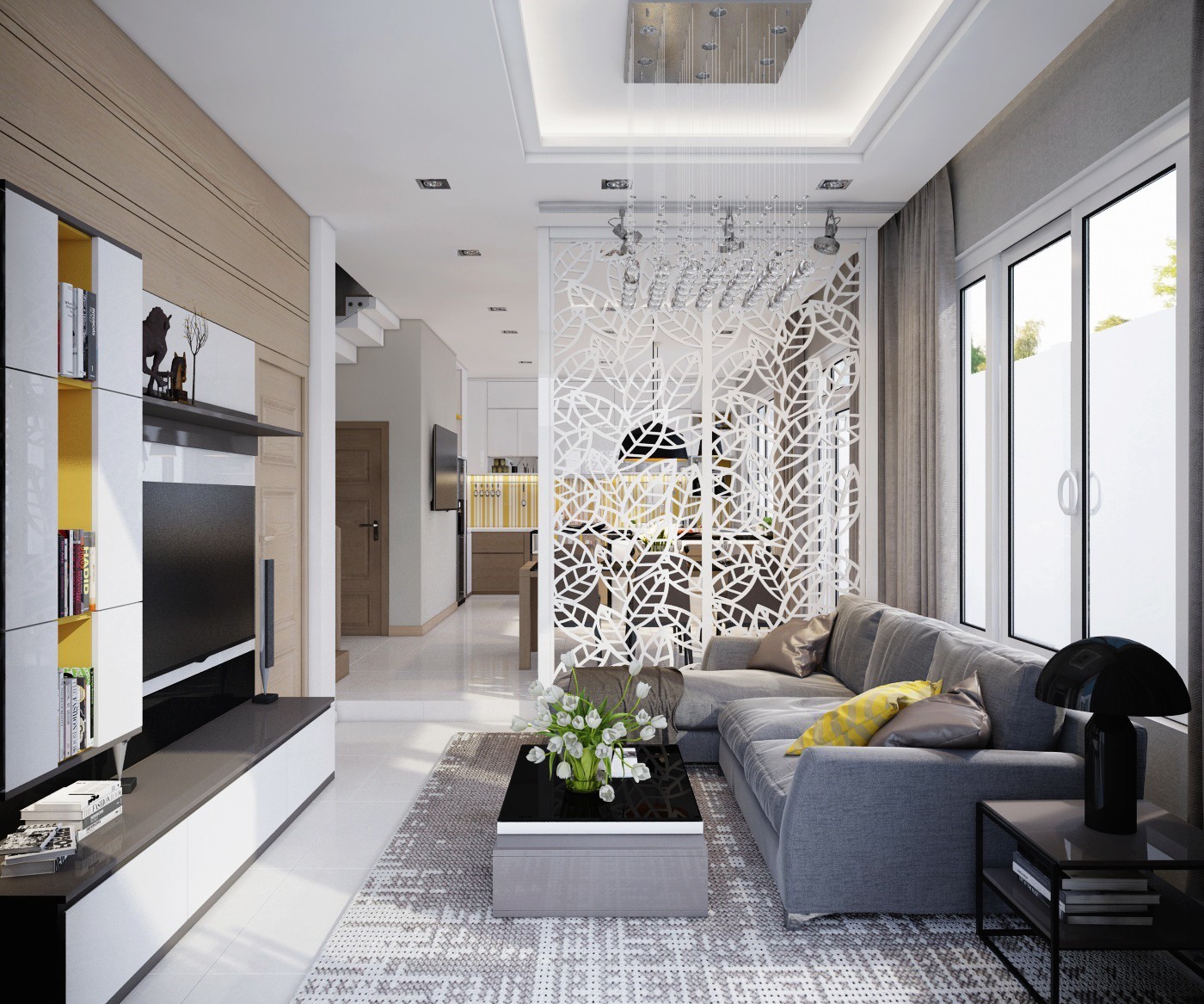 Hình thiết kế nhà phố hiện đại anh Hảo 1