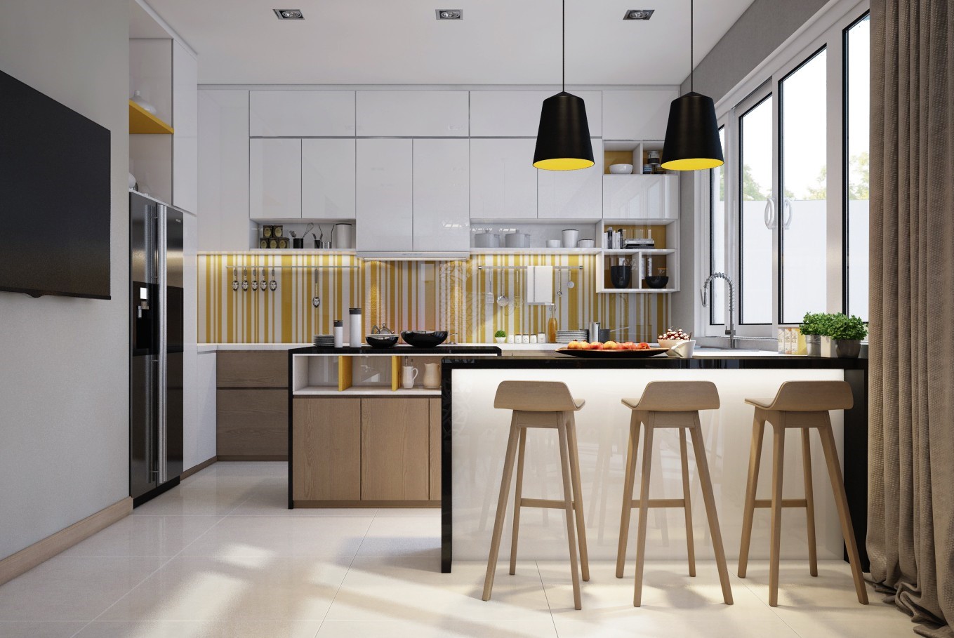 Hình thiết kế nhà phố hiện đại anh Hảo 2