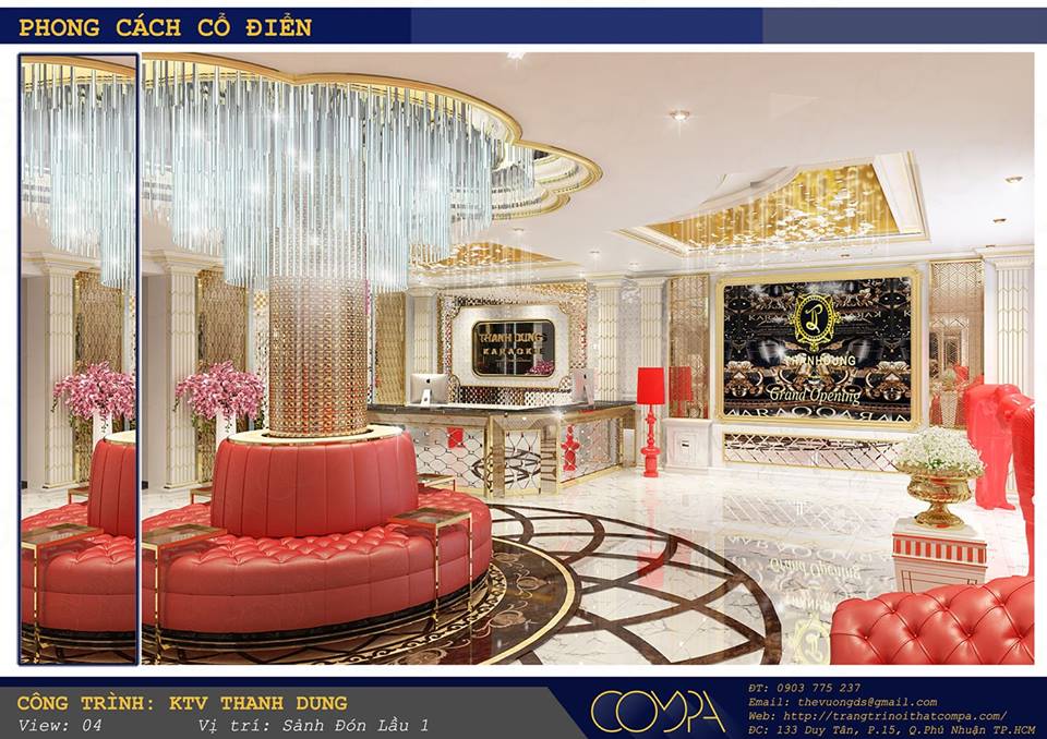 Hình thiết kế sảnh đón karaoke VIP - Sảnh đón lầu 1 Hình thiết kế sảnh đón karaoke VIP - Sảnh đón lầu 1