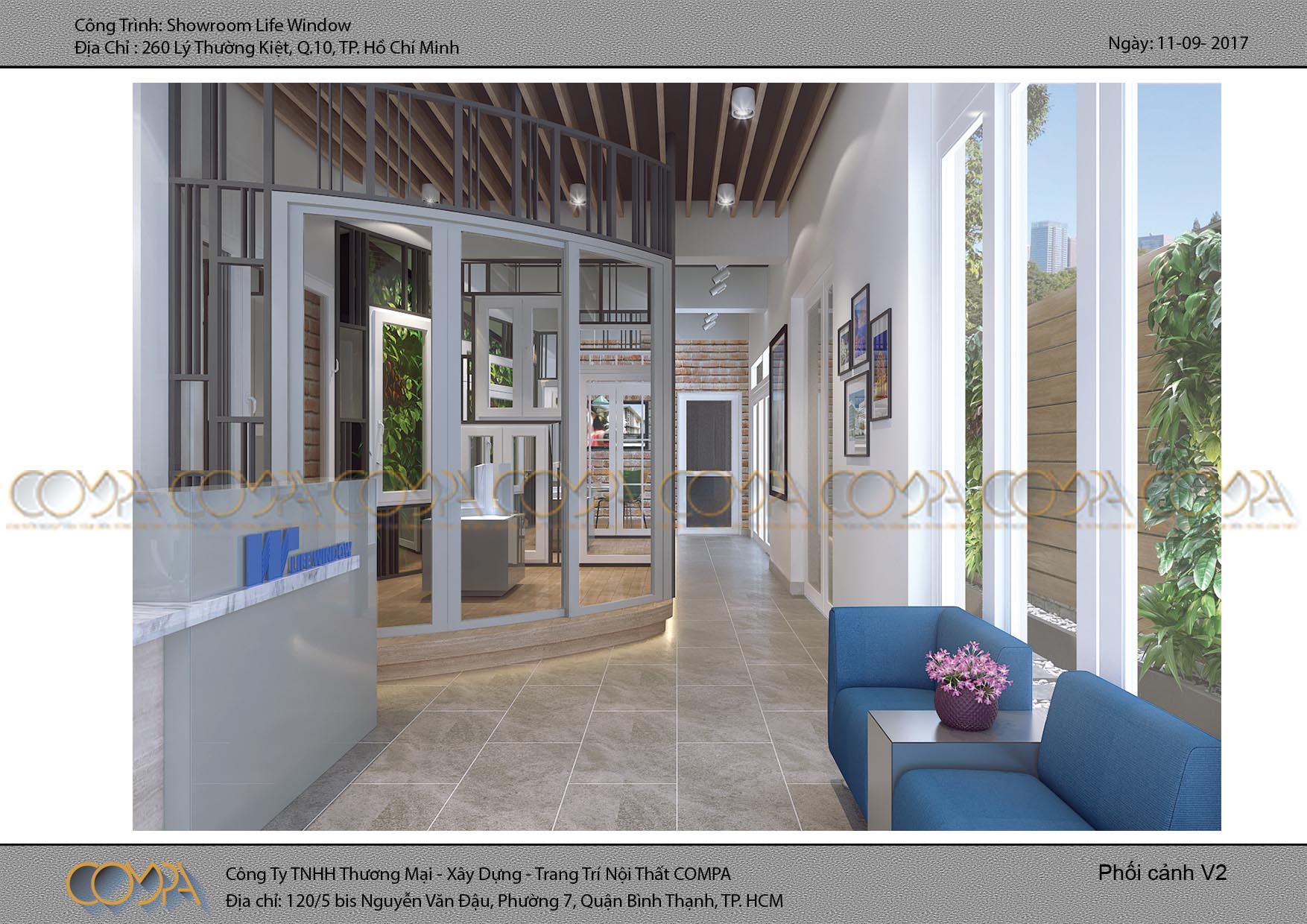 Thiết kế nội thất showroom khu lễ tân lifewindow Thiết kế nội thất showroom khu lễ tân lifewindow