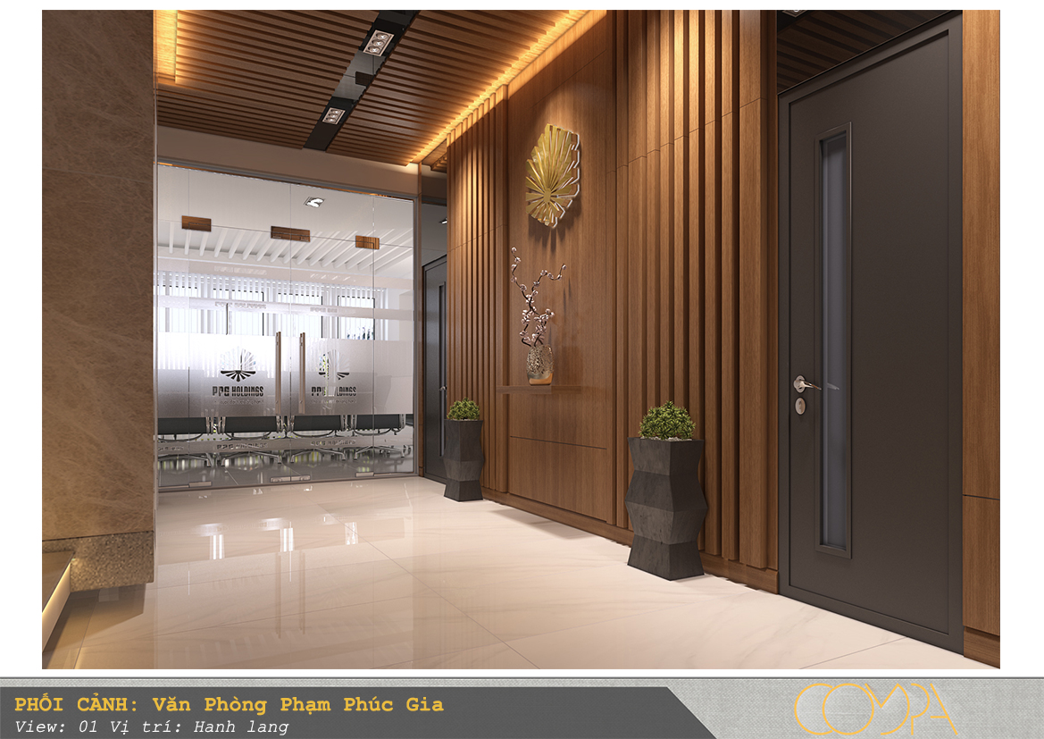 Thiết kế nội thất văn phòng Phạm Phúc Gia khu vực hành lang Thiết kế nội thất văn phòng Phạm Phúc Gia khu vực hành lang