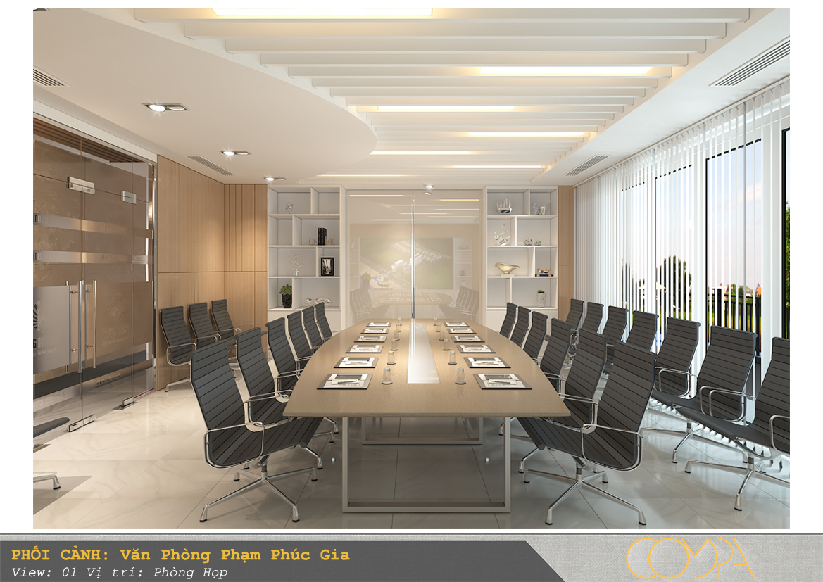 Thiết kế nội thất văn phòng Phạm Phúc Gia phòng họp lớn Thiết kế nội thất văn phòng Phạm Phúc Gia phòng họp lớn