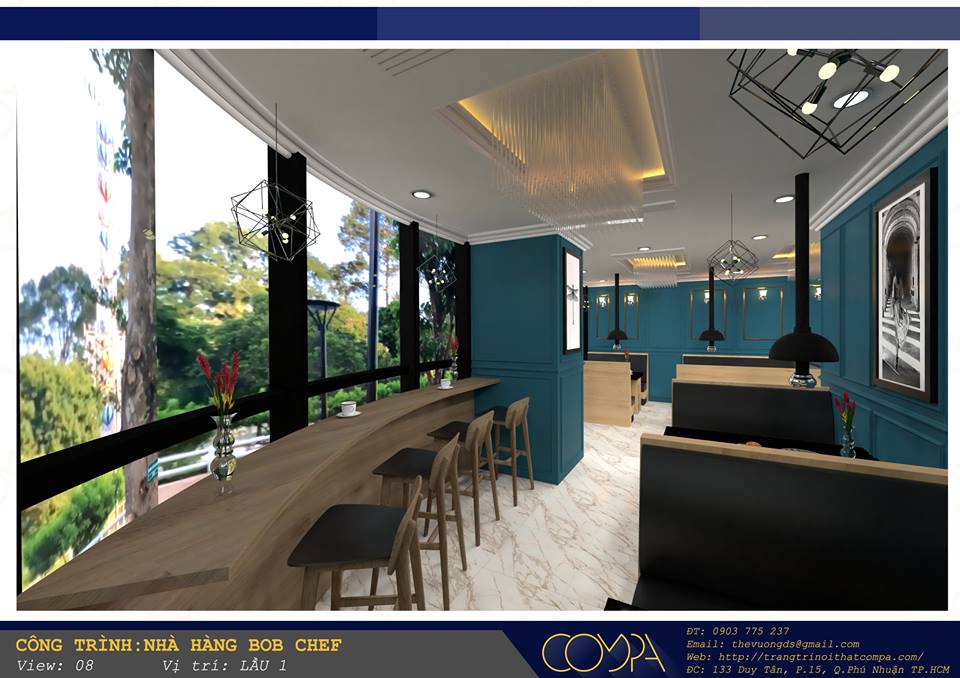 Thiết kế thi công nhà hàng BBQ Bob Chef phong cách tân cổ điển