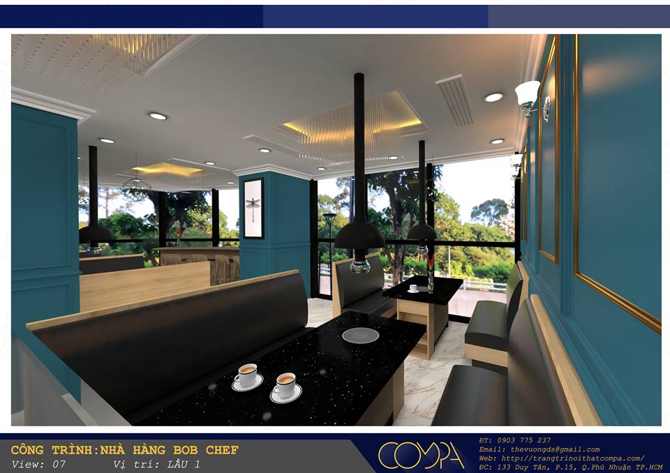 Thiết kế thi công nhà hàng BBQ Bob Chef phong cách tân cổ điển
