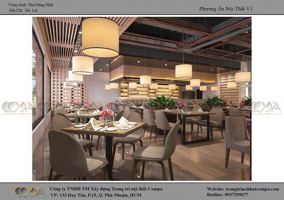 Thiết kế nội thất nhà hàng phong cách Nhật