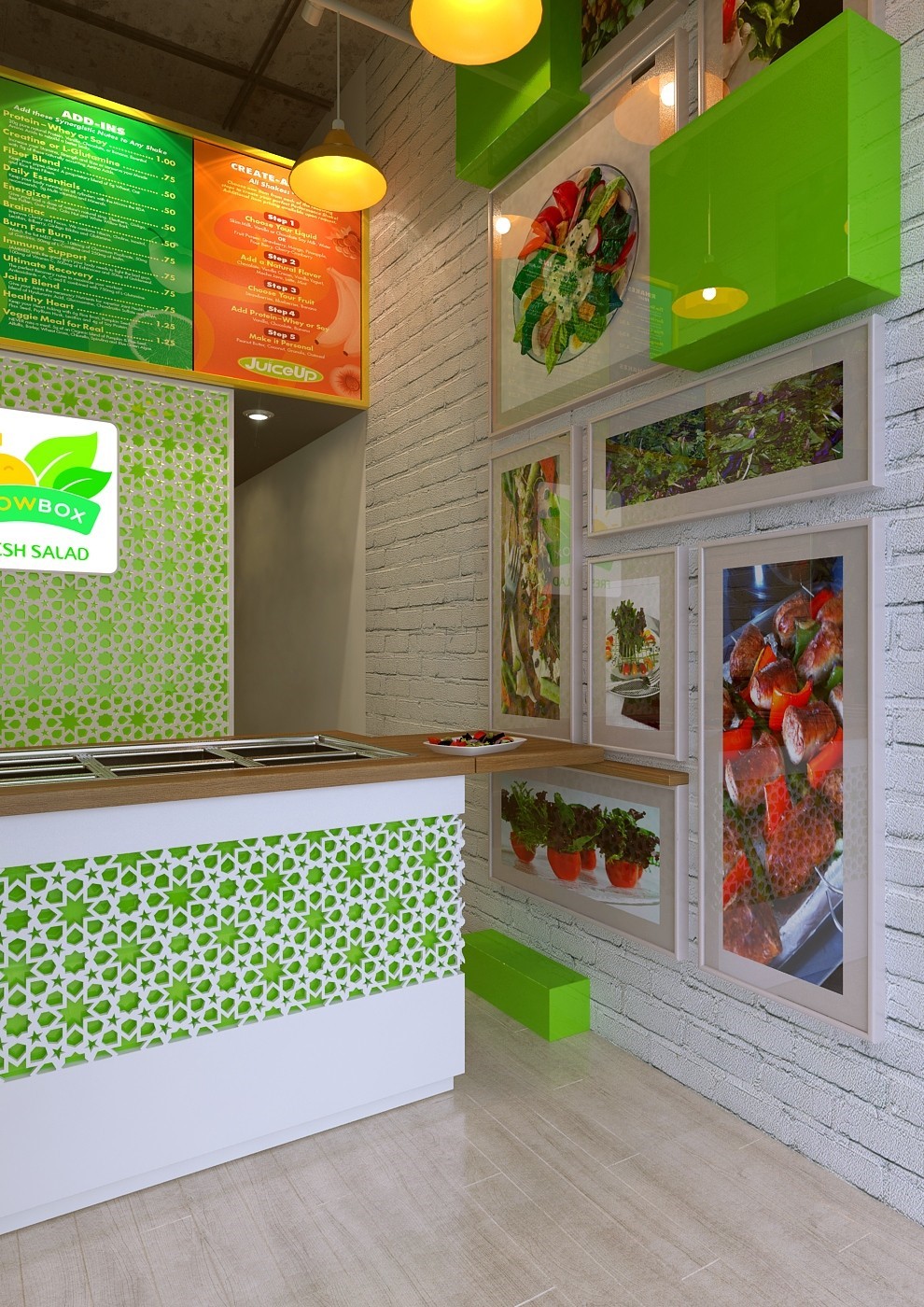 Thiết kế cửa hàng salad Wowbox