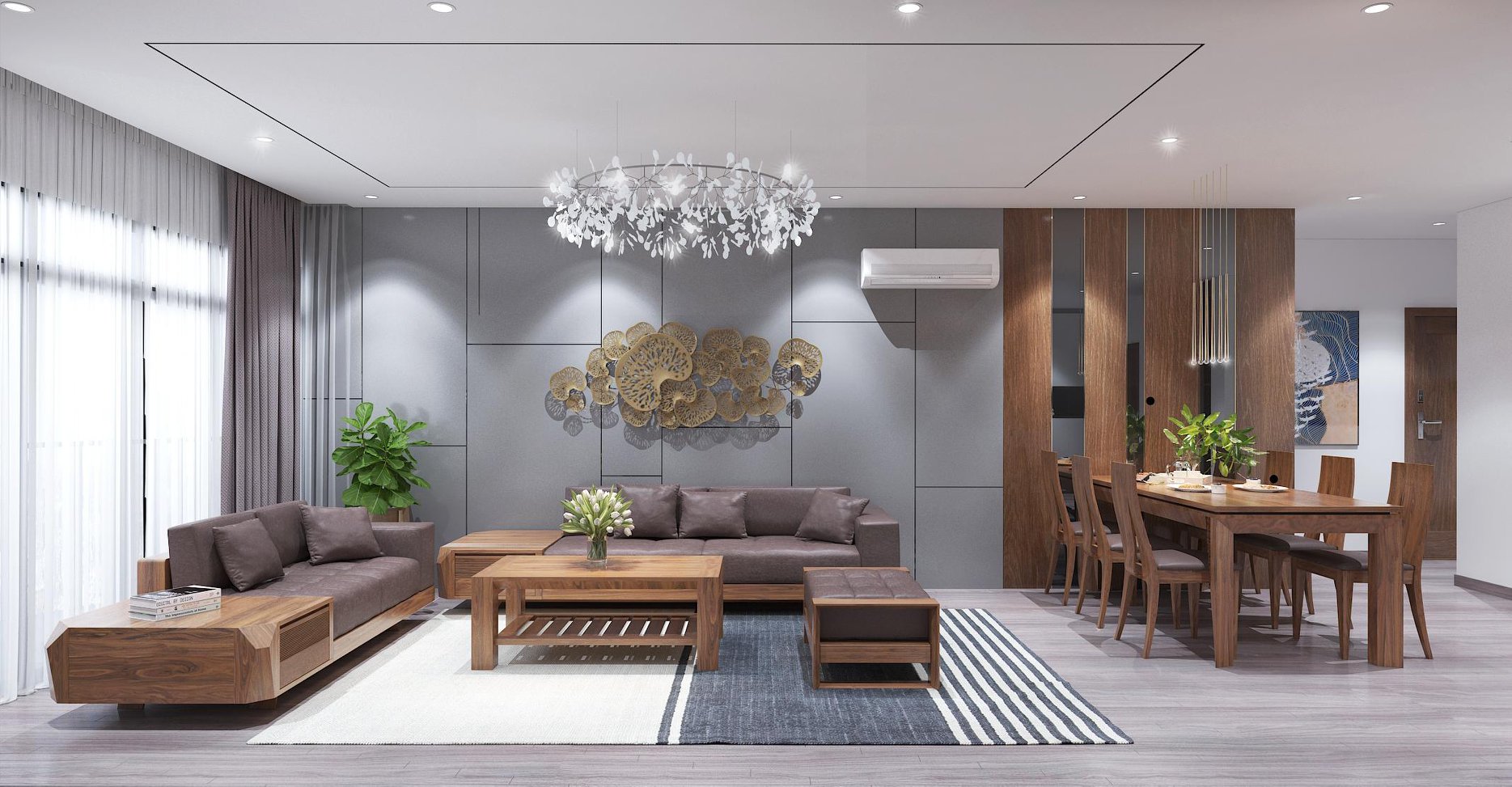 8 Mẫu thiết kế nội thất phòng khách chung cư đẹp, sang trọng