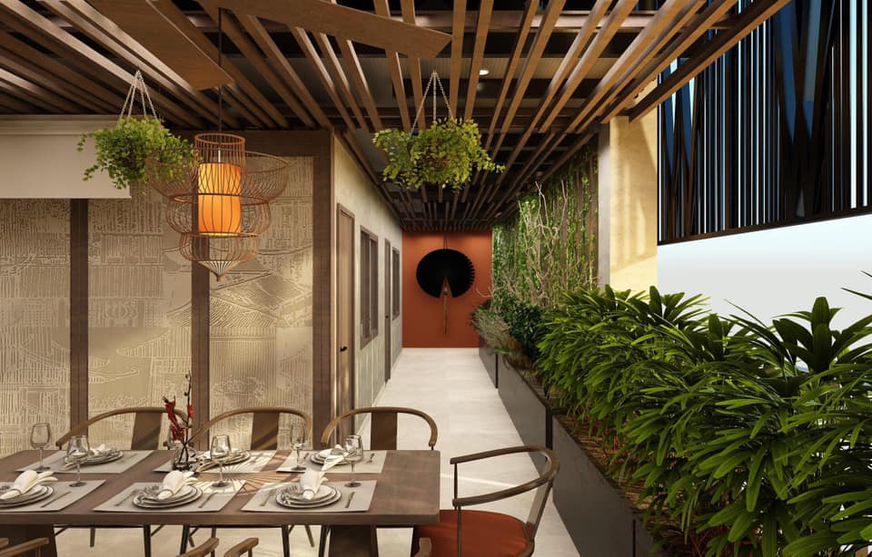 Trang trí nhà hàng với cây xanh