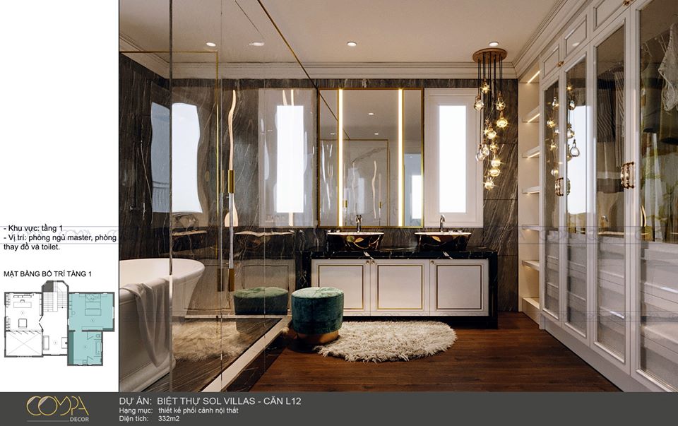 Thiết kế phòng tắm sang chảnh