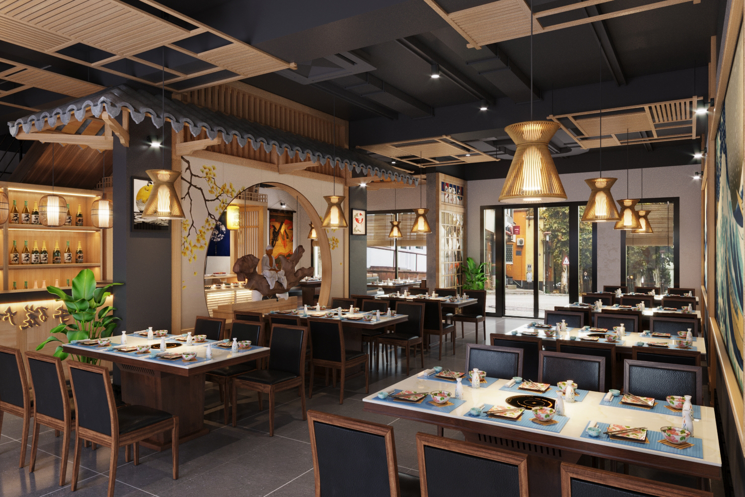 Ý tưởng thiết kế nhà hàng bbq Nhật Bản Ý tưởng thiết kế nhà hàng bbq Nhật Bản