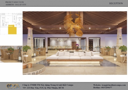 Thiết kế nội thất sảnh tiếp tân - Da Lat at 1200 Golf Club